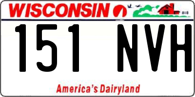WI license plate 151NVH
