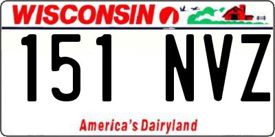 WI license plate 151NVZ