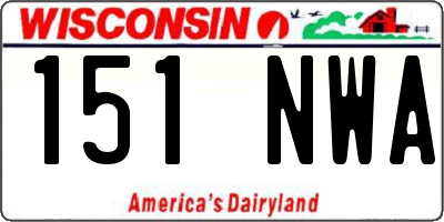 WI license plate 151NWA