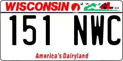 WI license plate 151NWC