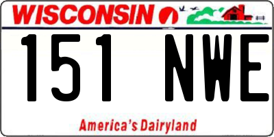 WI license plate 151NWE