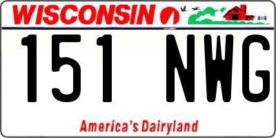 WI license plate 151NWG