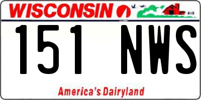 WI license plate 151NWS
