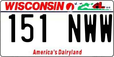 WI license plate 151NWW