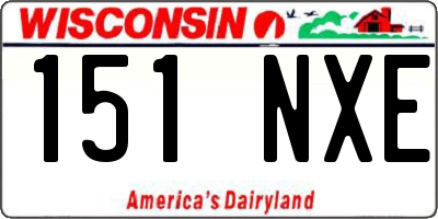 WI license plate 151NXE