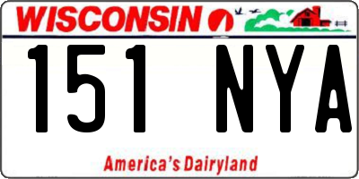 WI license plate 151NYA