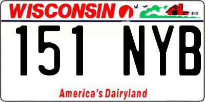 WI license plate 151NYB