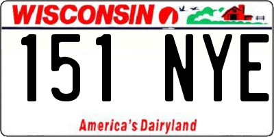 WI license plate 151NYE