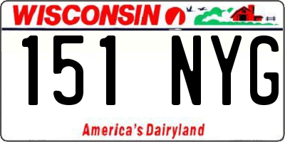 WI license plate 151NYG