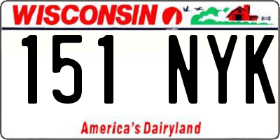 WI license plate 151NYK