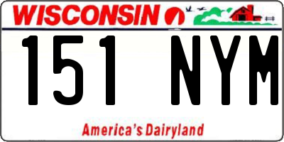 WI license plate 151NYM