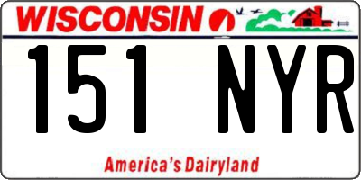 WI license plate 151NYR