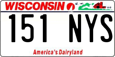 WI license plate 151NYS