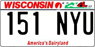 WI license plate 151NYU