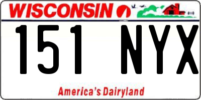 WI license plate 151NYX