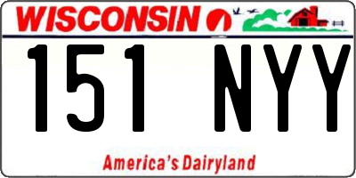 WI license plate 151NYY