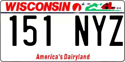 WI license plate 151NYZ