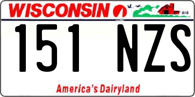 WI license plate 151NZS