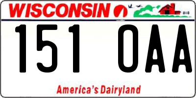 WI license plate 151OAA