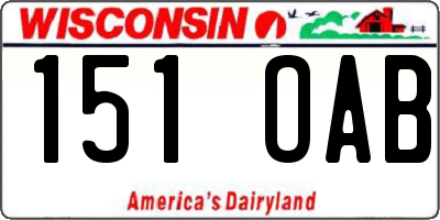 WI license plate 151OAB