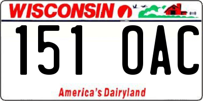 WI license plate 151OAC