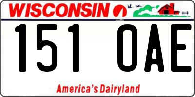 WI license plate 151OAE