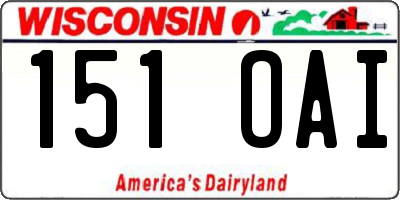 WI license plate 151OAI
