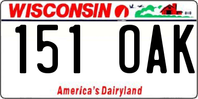 WI license plate 151OAK
