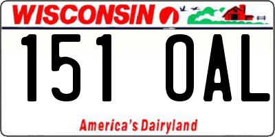 WI license plate 151OAL