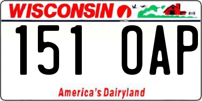 WI license plate 151OAP