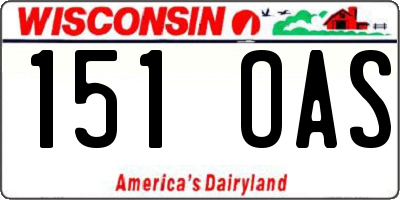 WI license plate 151OAS