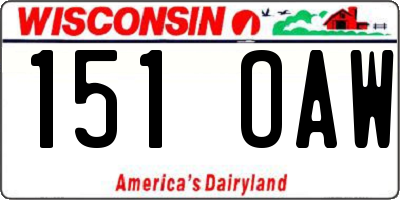 WI license plate 151OAW