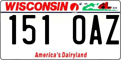 WI license plate 151OAZ