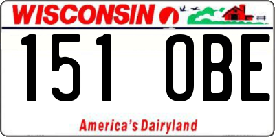WI license plate 151OBE