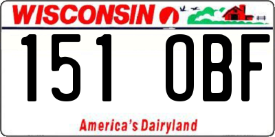 WI license plate 151OBF