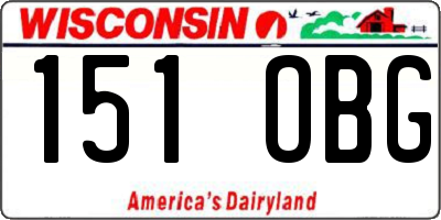 WI license plate 151OBG