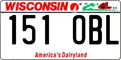 WI license plate 151OBL