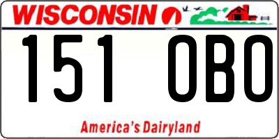 WI license plate 151OBO
