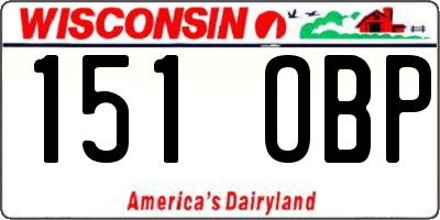 WI license plate 151OBP