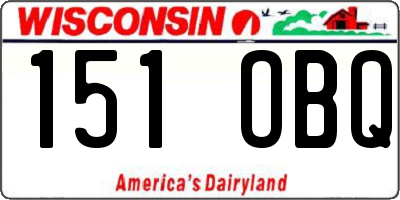 WI license plate 151OBQ