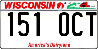 WI license plate 151OCT