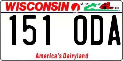 WI license plate 151ODA