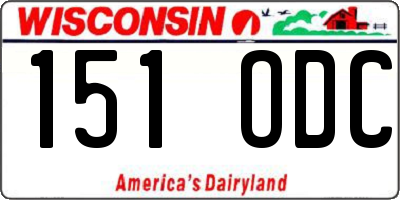 WI license plate 151ODC