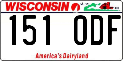 WI license plate 151ODF