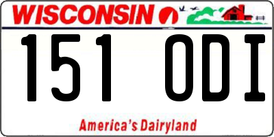 WI license plate 151ODI