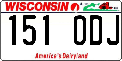WI license plate 151ODJ