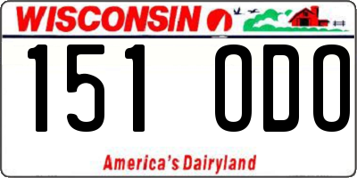 WI license plate 151ODO