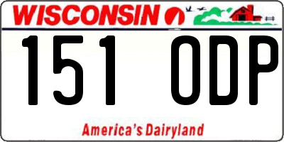 WI license plate 151ODP