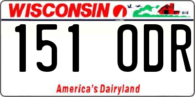 WI license plate 151ODR