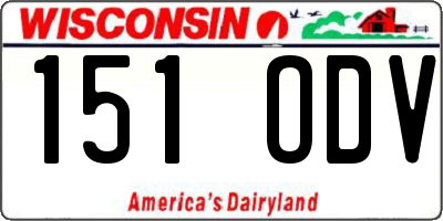 WI license plate 151ODV